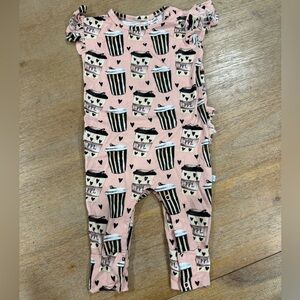 Posh Peanut Pink Coffee Print Romper